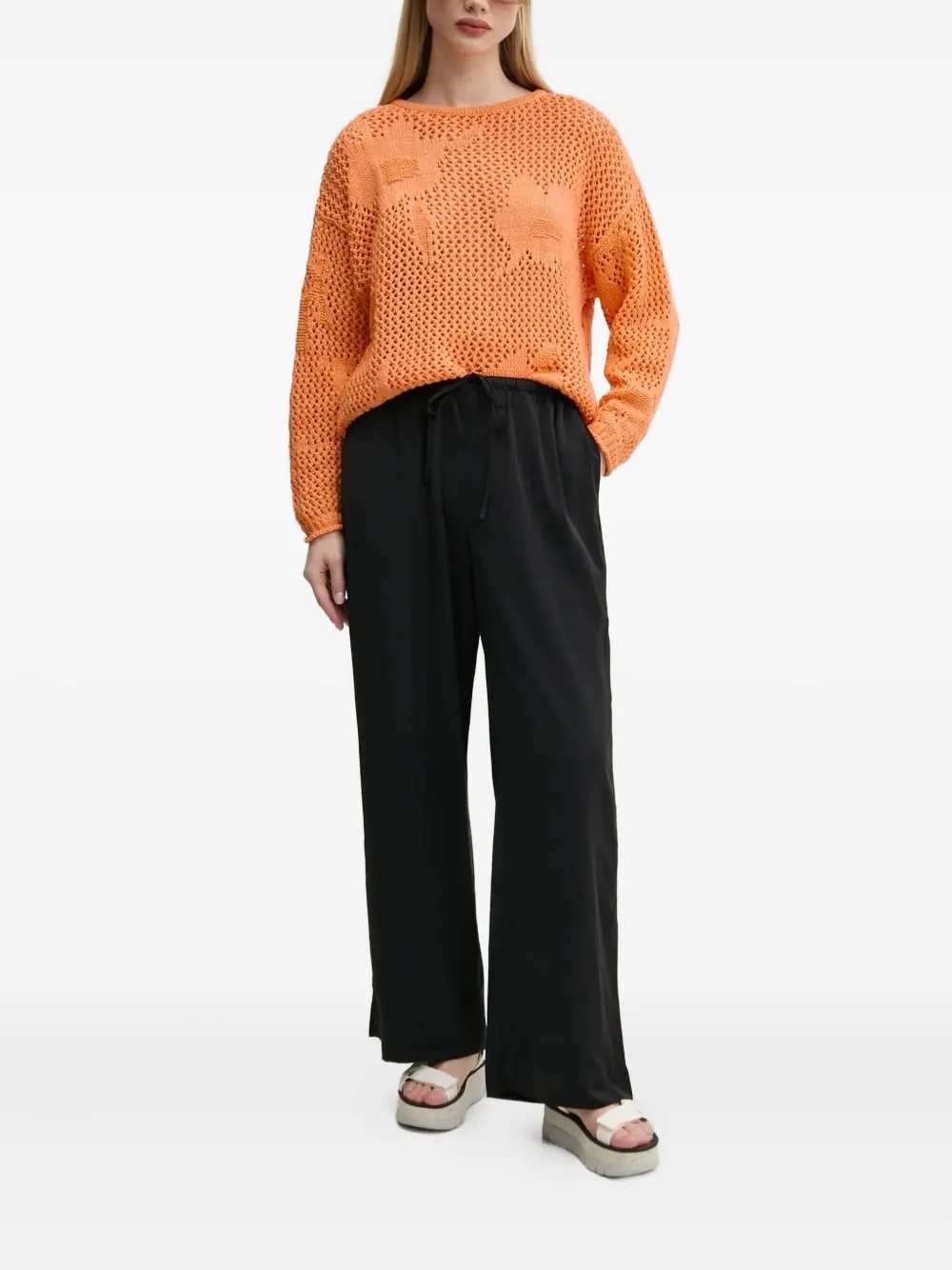 

Свитер с цветочным узором Desigual, оранжевый