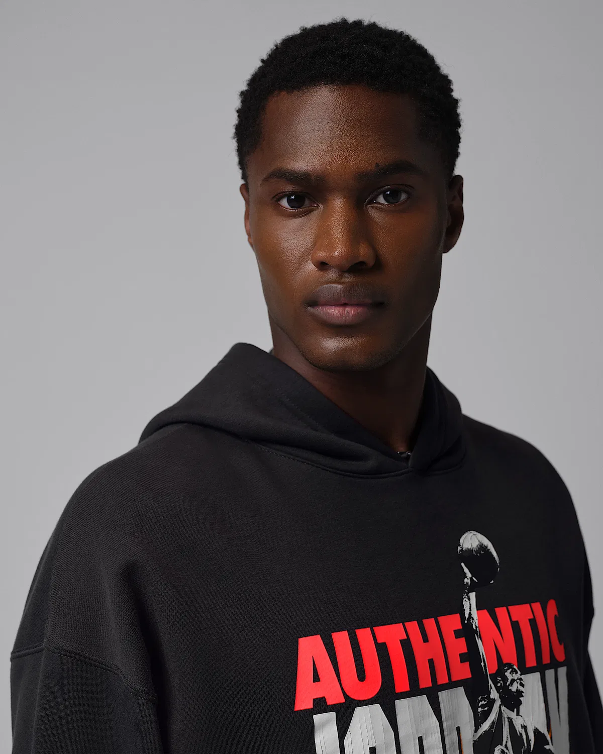 Мужская худи-свитшот Jordan Brooklyn Fleece, Off Noir/Infrared 23 — фото 3