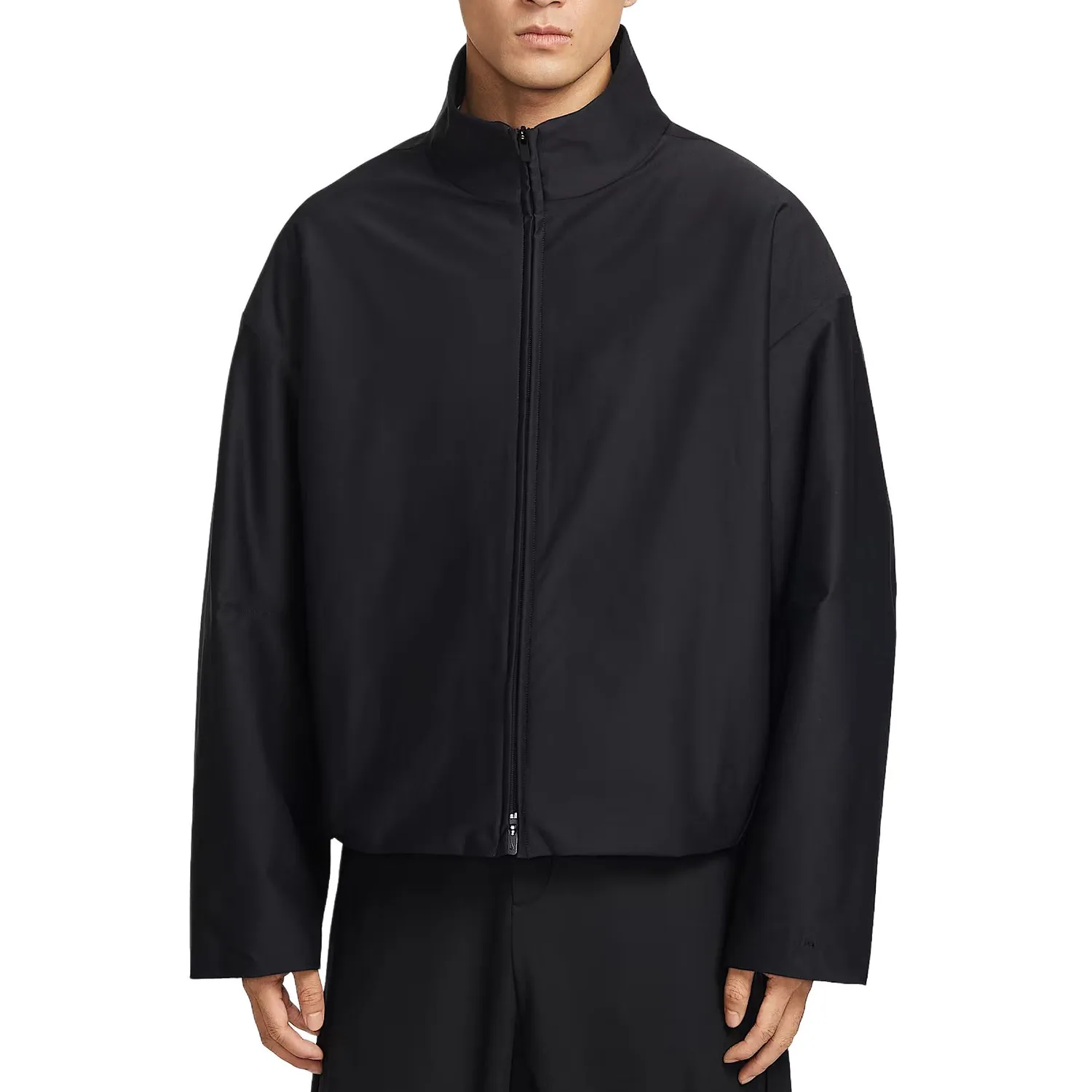 Nike Куртка Therma FIT для мужчин, черная/темный дымчато-серый, стойка, умеренная