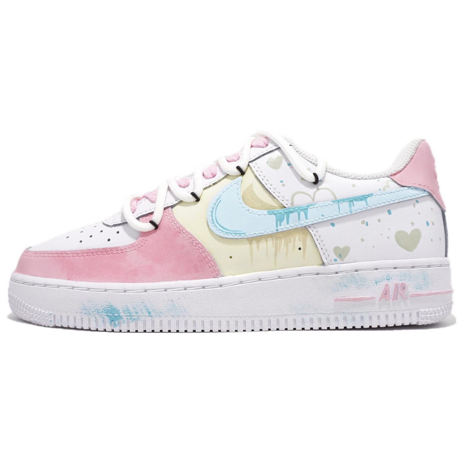 

Обувь для скейтбординга Air Force 1 для детей, начальная школа Nike, белый/розовый
