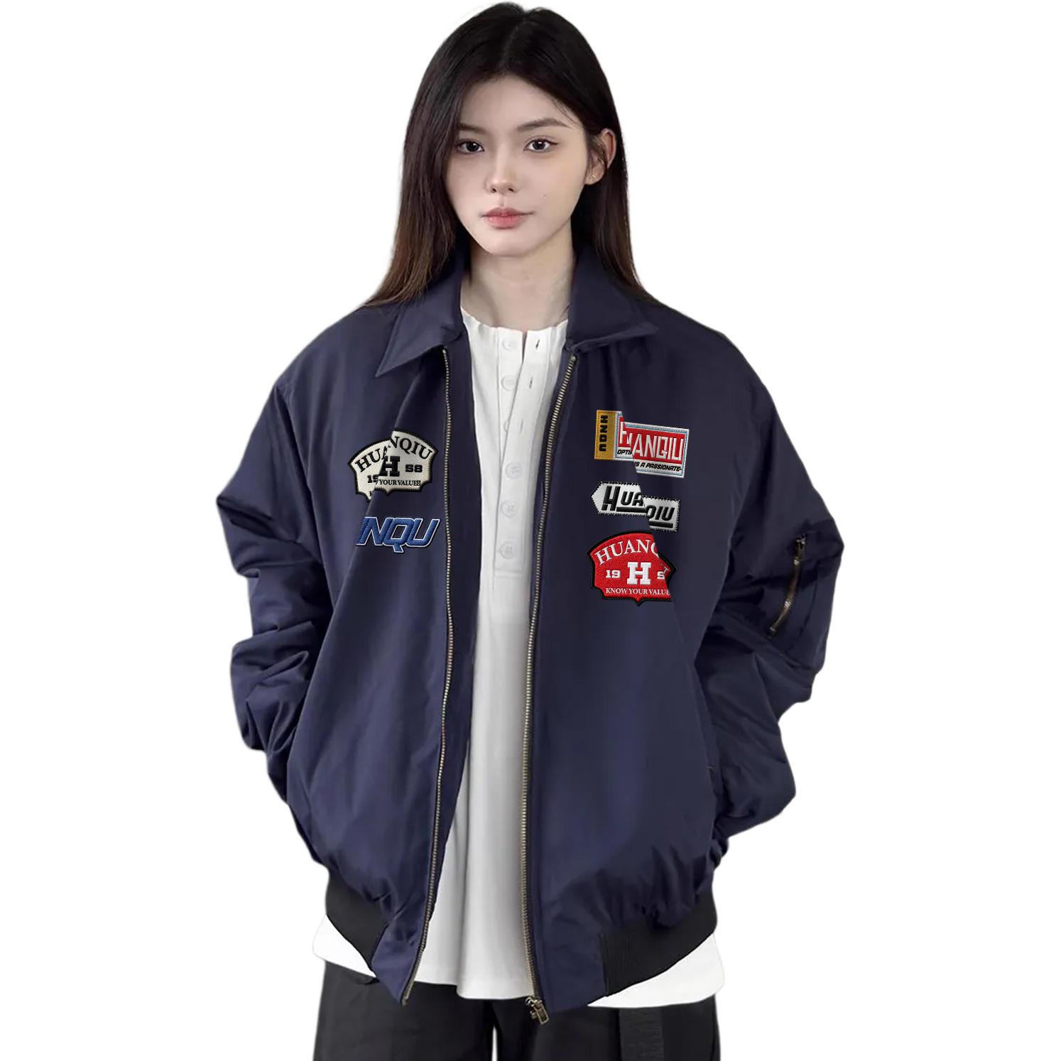 

Куртка Unisex Lapel Moderate HUANQIU, темно-синий