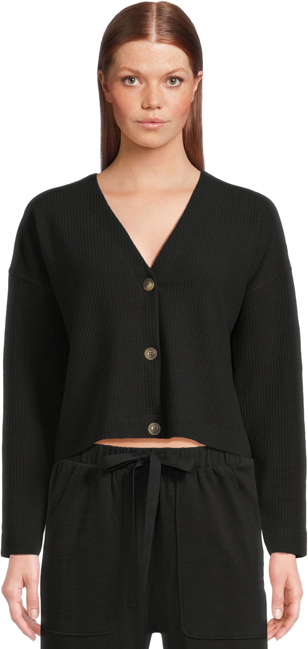 

Лонгслив Lilla P Long Sleeve Cardi, черный