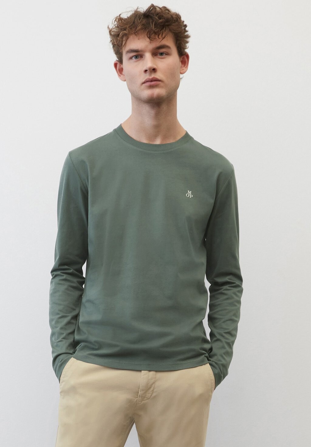

Футболка с длинными рукавами Crew Neck ,Icon Chest Print Marc O'Polo, цвет mangrove
