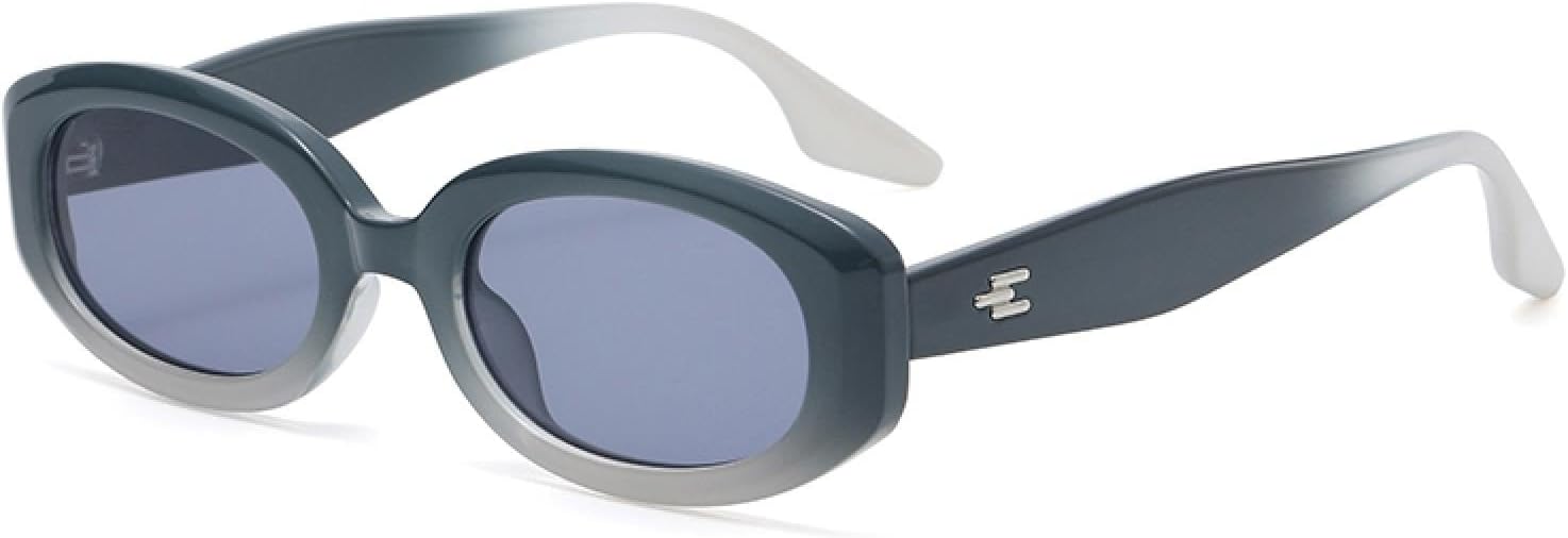 

Женские солнцезащитные очки в пластиковой овальной оправе, мужские солнцезащитные очки для кемпинга и отдыха на природе с защитой от УФ-излучения UV400 VFDHN, Blue White Blue