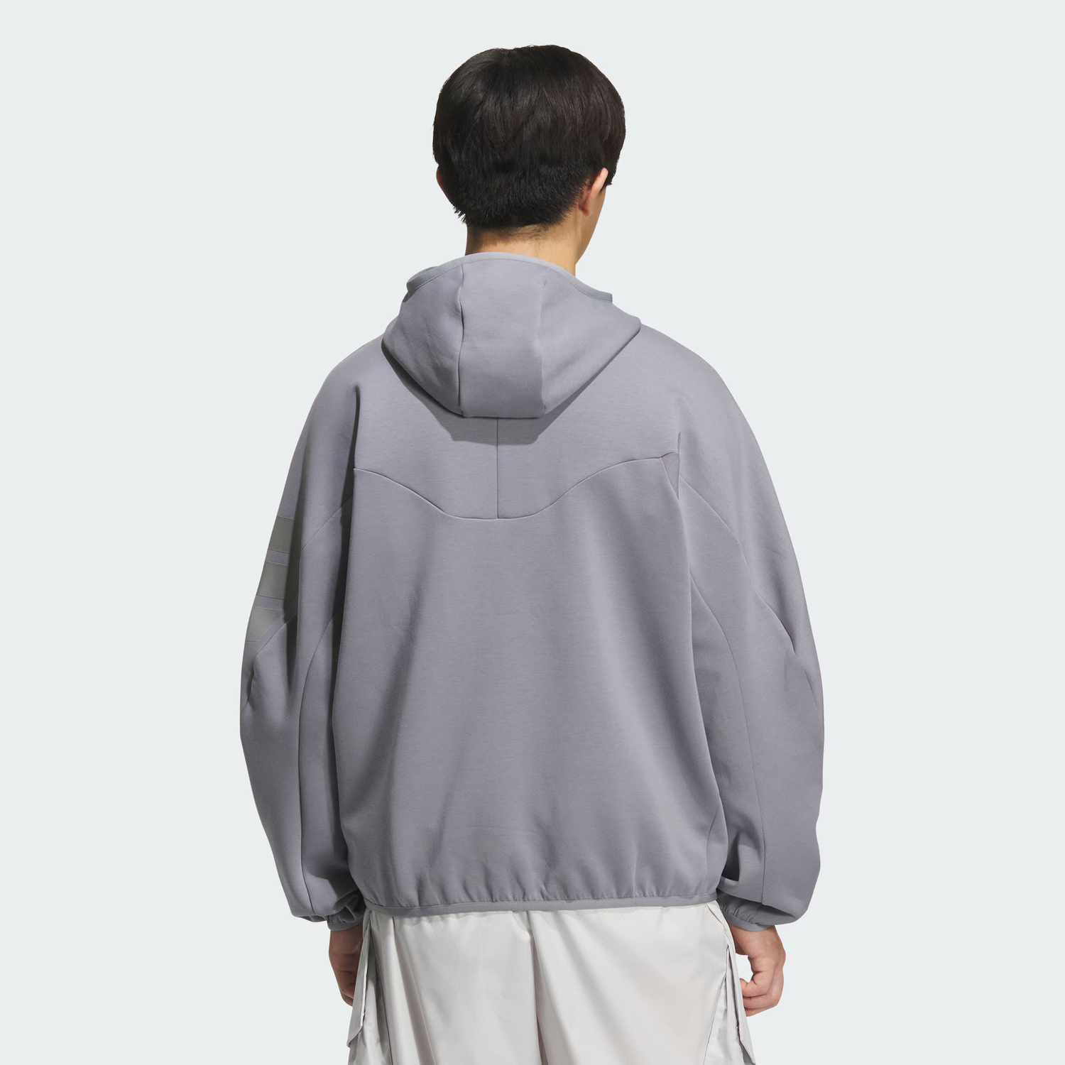 Толстовка FOS FUTURE STYLE с капюшоном мужская Adidas, светло-серый — фото 3