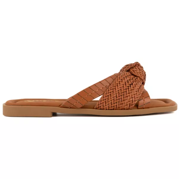Женские сандалии Serona на плоской подошве Sugar, цвет cognac woven pu — фото 2