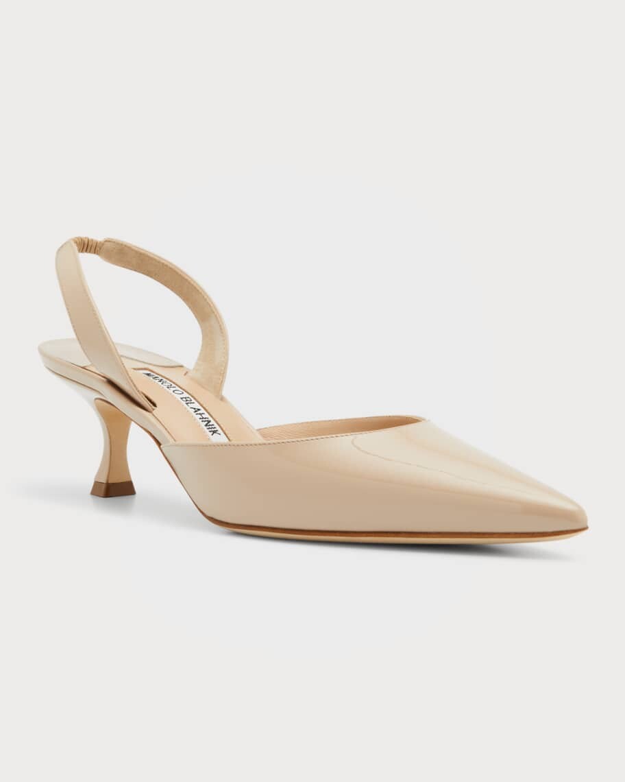 Туфли-лодочки Carolyne Kitten-Heel с лямкой на шее Manolo Blahnik — фото 3