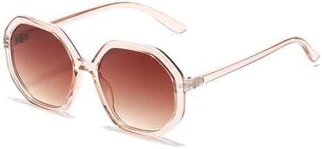 

Популярные модные многоугольные солнцезащитные очки для женщин, винтажные очки конфетных цветов, мужские солнцезащитные очки с градиентной защитой UV400 MTZJH, Champagne Tea