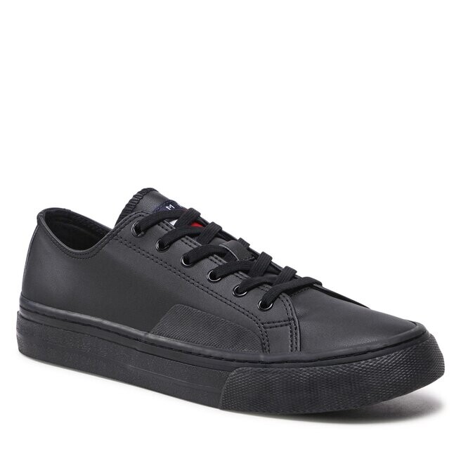 

Кроссовки Tommy Jeans LeatherVulc, черный, Черный;серый, Кроссовки Tommy Jeans LeatherVulc, черный