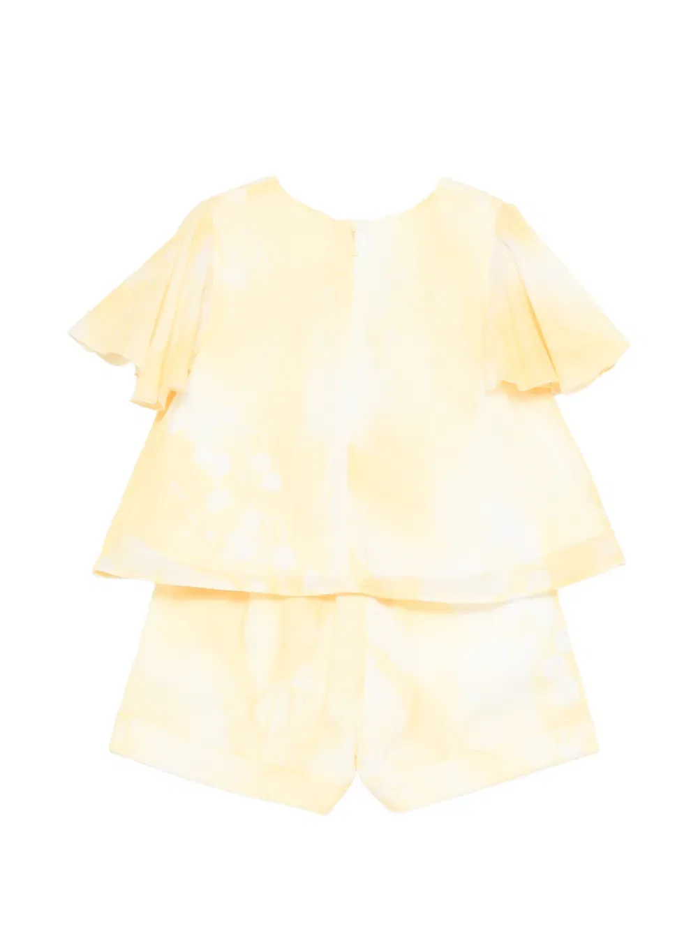 Комплект из футболки и шортов с вышитым логотипом Givenchy Kids, желтый — фото 2