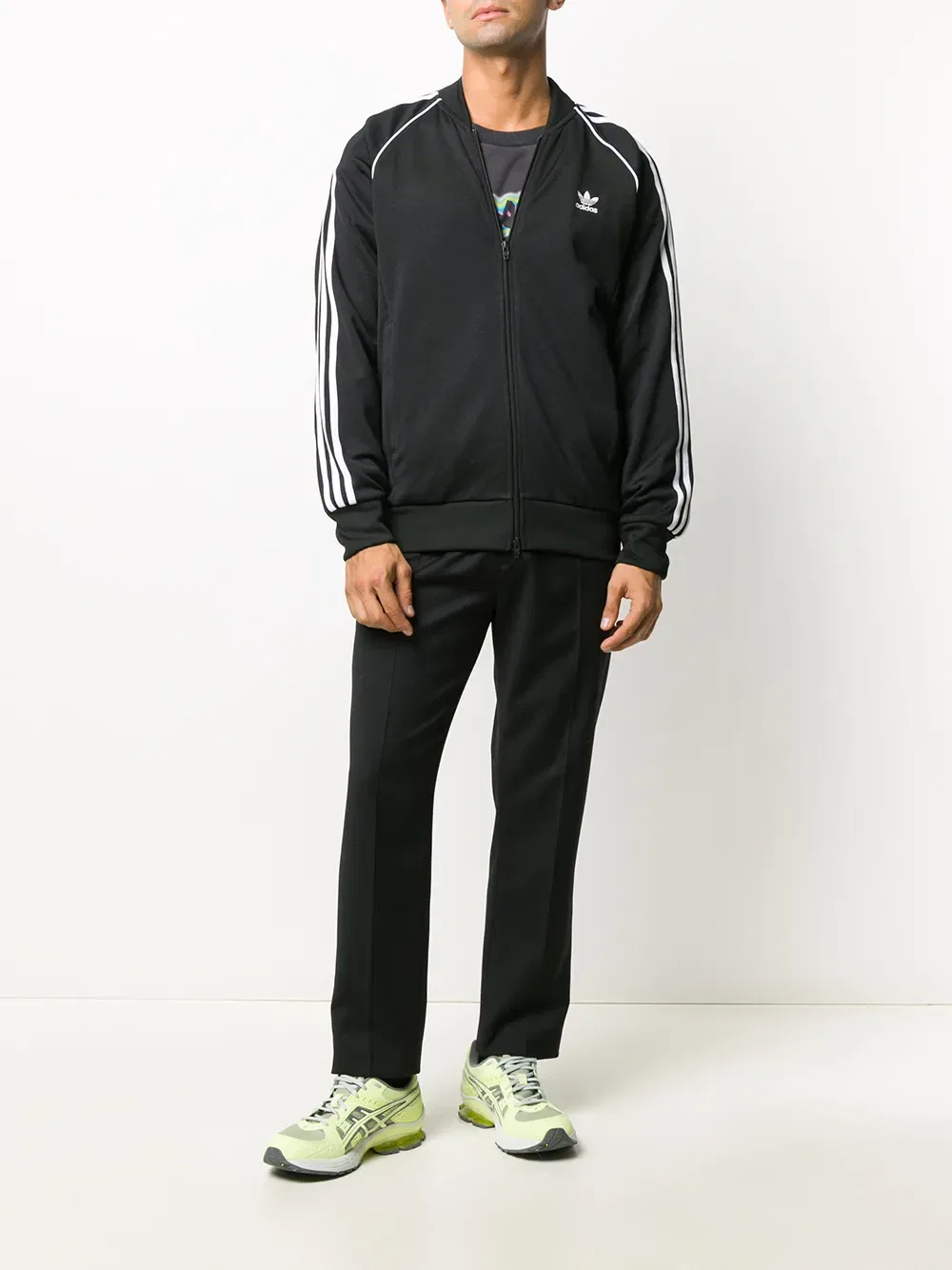 Спортивная куртка с полосатой отделкой Adidas, черный — фото 2
