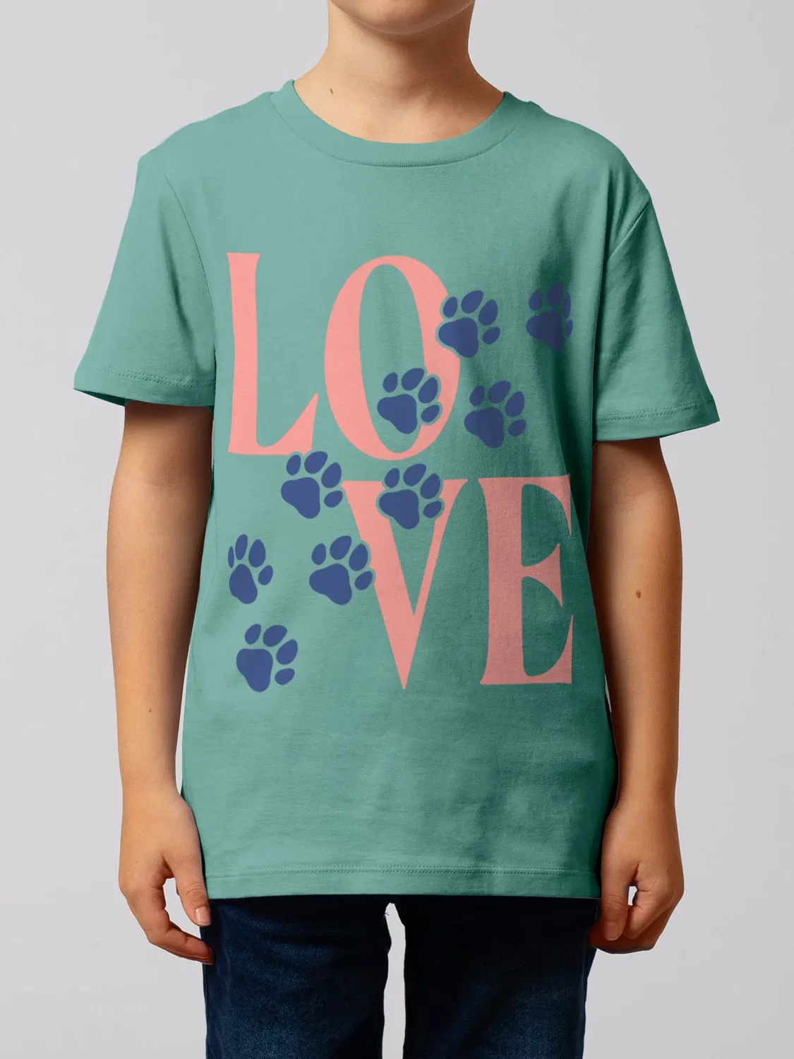 Футболка с принтом, Wat? Apparel, teal monstera