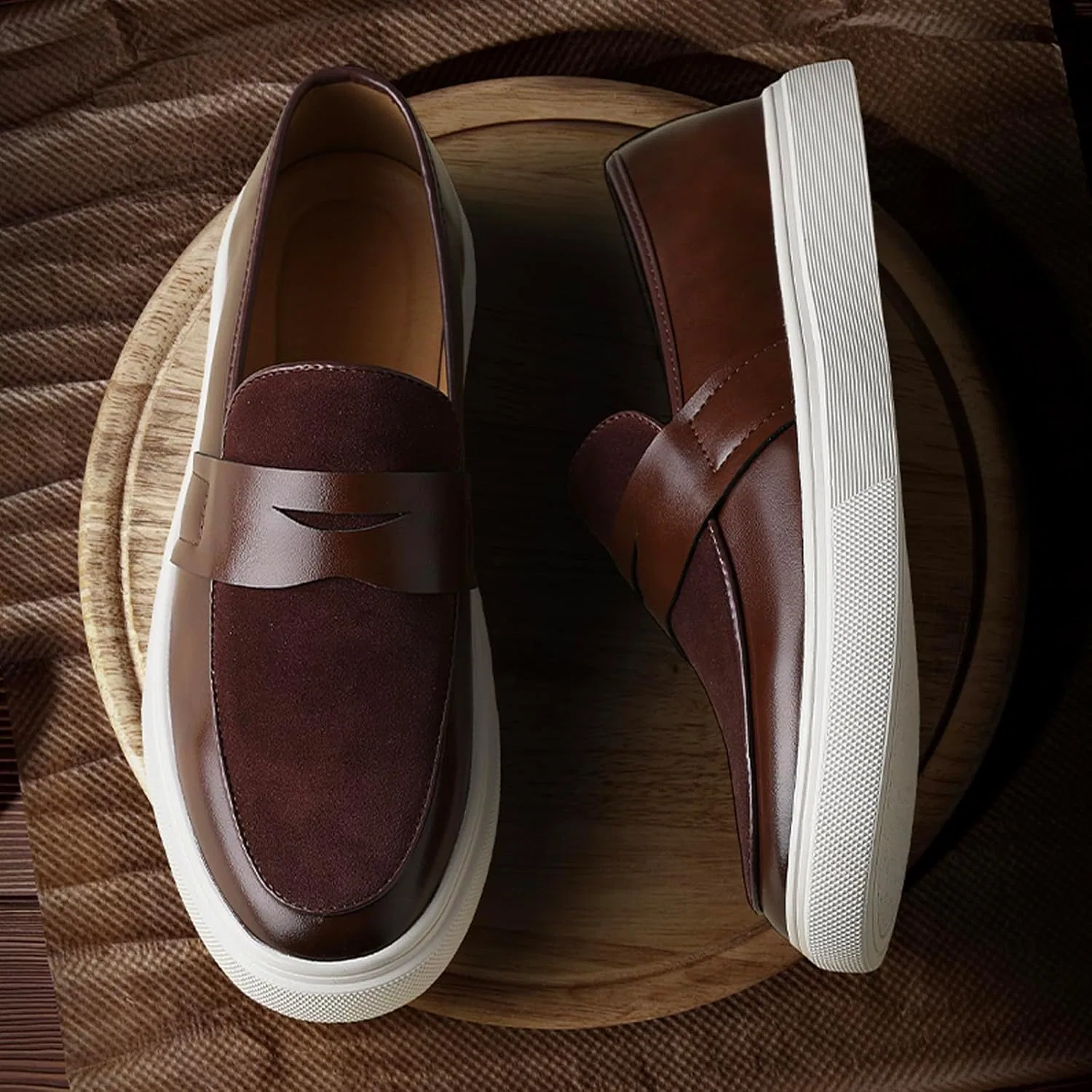 Лоферы мужские кожаные, Premium Soft-Sole Loafers, коричневый SJIUTLYUE — фото 3
