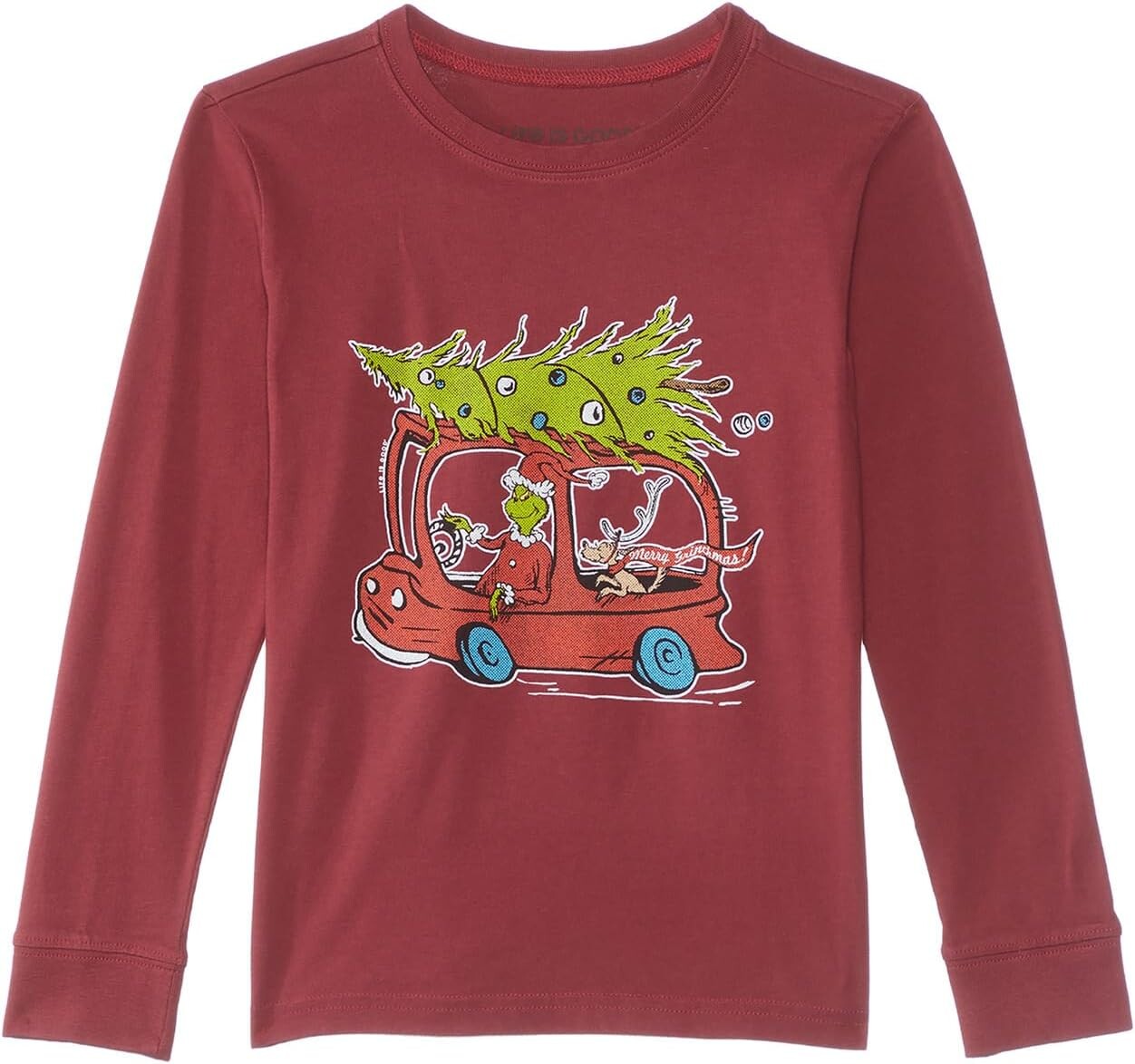 

Футболка Life is Good Whoville or Bust Long Sleeve CrusherTee, цвет Cranberry Red