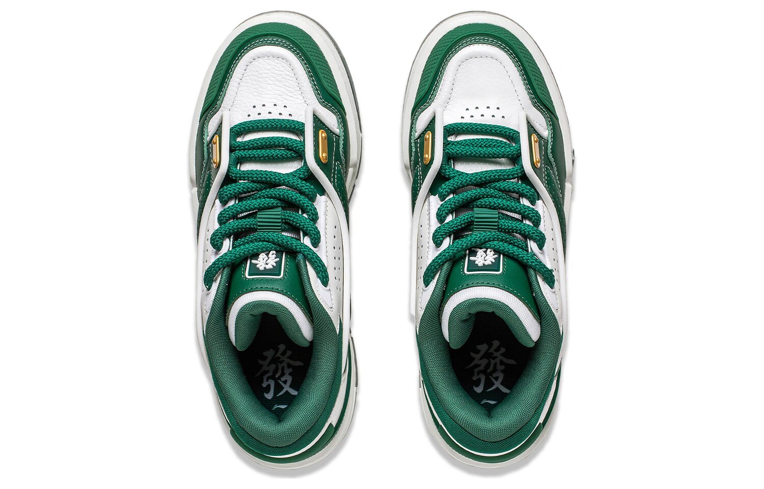 Кроссовки LINING 001 BTC Skateboarding Shoes Men Low-top White/Green, зеленый — фото 4