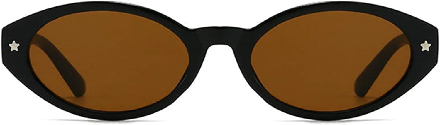 

Солнцезащитные очки Willochra в стиле ретро, ​​овальные, для женщин и мужчин, винтажные, 90-х, маленькие, «кошачий глаз», с заклепками, черные, UV400, C2