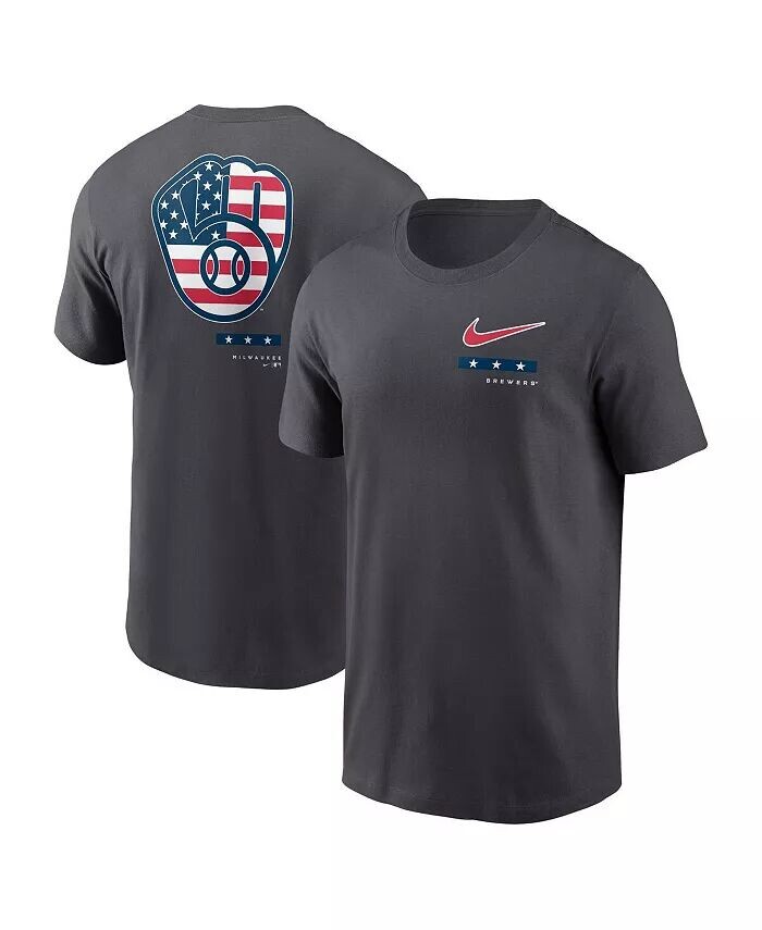 

Мужская антрацитовая футболка Milwaukee Brewers Americana Nike