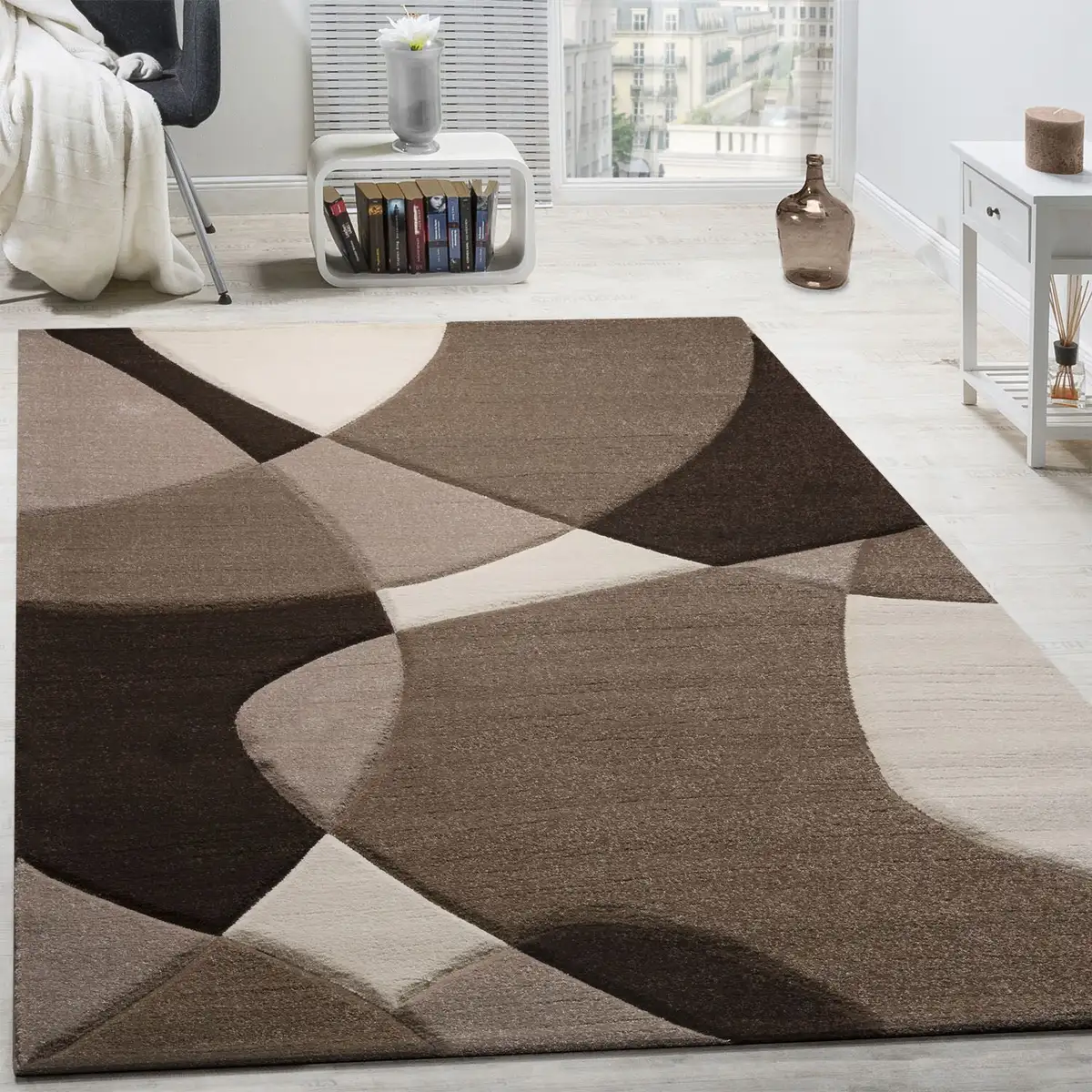 

Ковер Paco Home "Diamond 664", прямоугольный, 3D-дизайн, короткий ворс, 3D-дизайн, современный геометрический рисунок 80х150 см, коричневый