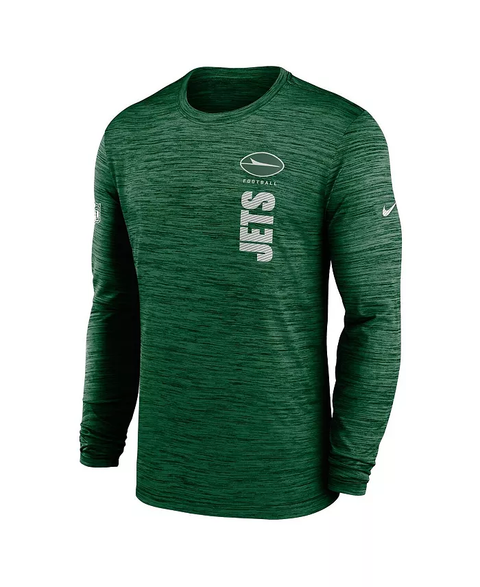 Мужская зеленая футболка New York Jets 2024 Sideline Velocity Performance с длинным рукавом Nike — фото 2