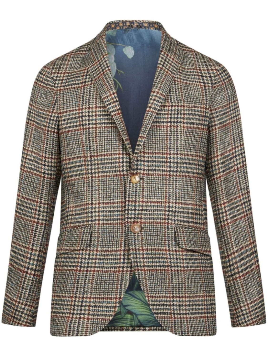 

ETRO однобортный пиджак в клетку тартан, коричневый
