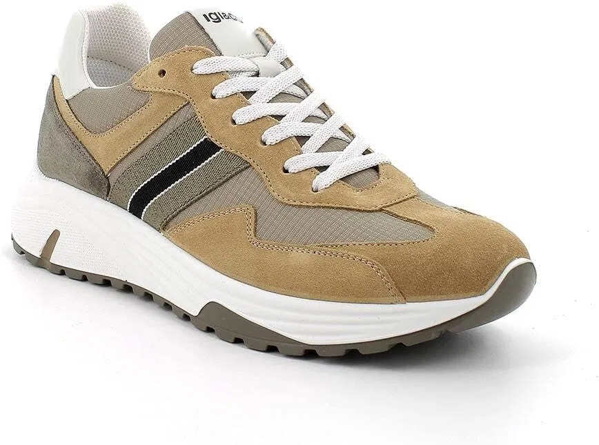 Мужские кроссовки IGI&CO 5637722, горчичного цвета, кожаные, Beige