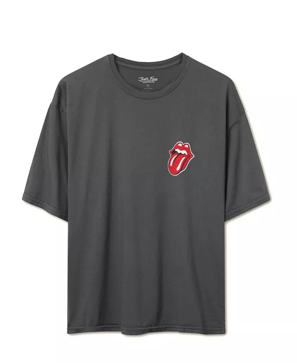 

Футболка унисекс с флагом Великобритании и надписью "The Rolling Stones" (оверсайз). Junk Food Clothing, серый