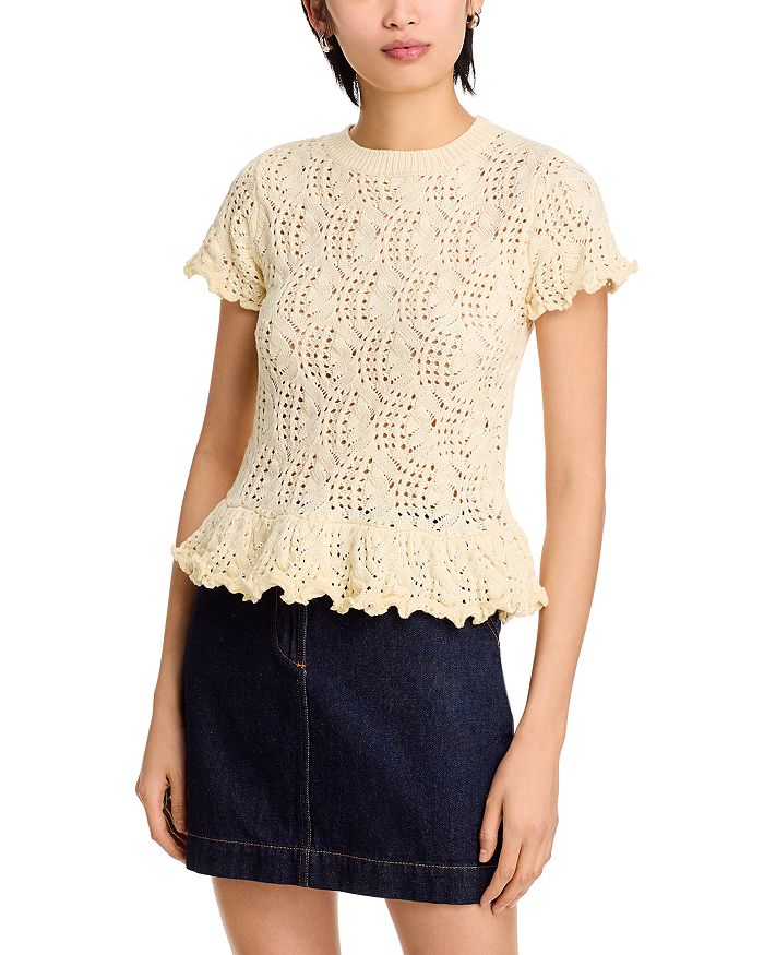 

Пикейный топ с баской - эксклюзив AQUA, желтый