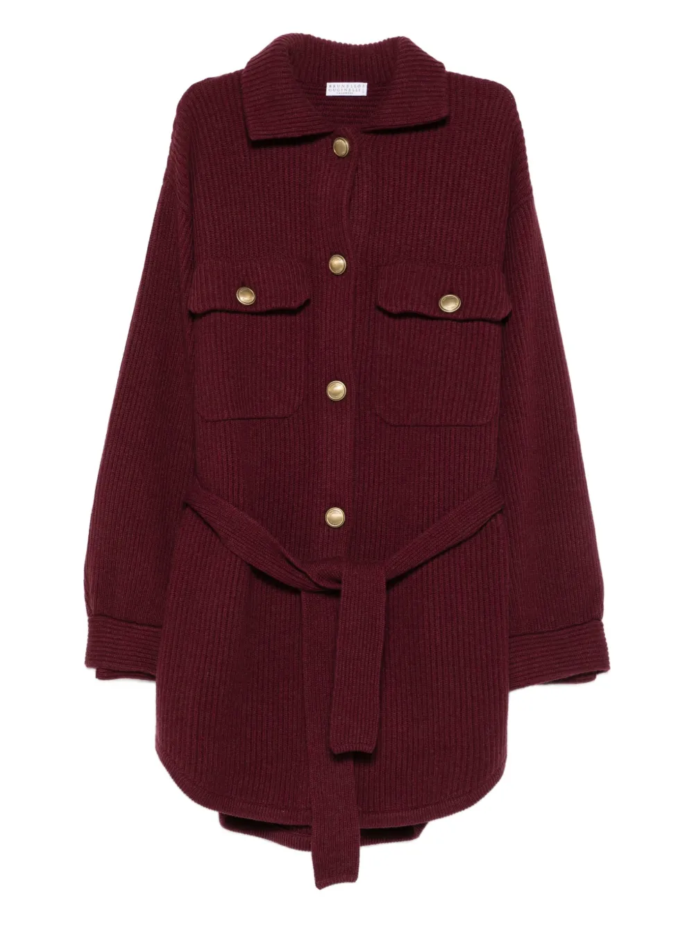 

Кардиган с поясом Brunello Cucinelli, красный