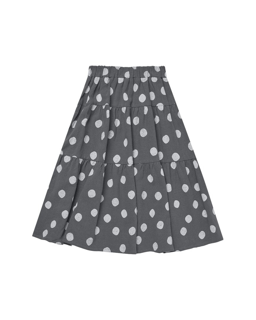 

Rylee + Cru Коллективная ярусная миди-юбка из льняной смеси Rylee + Cru Collective, серый