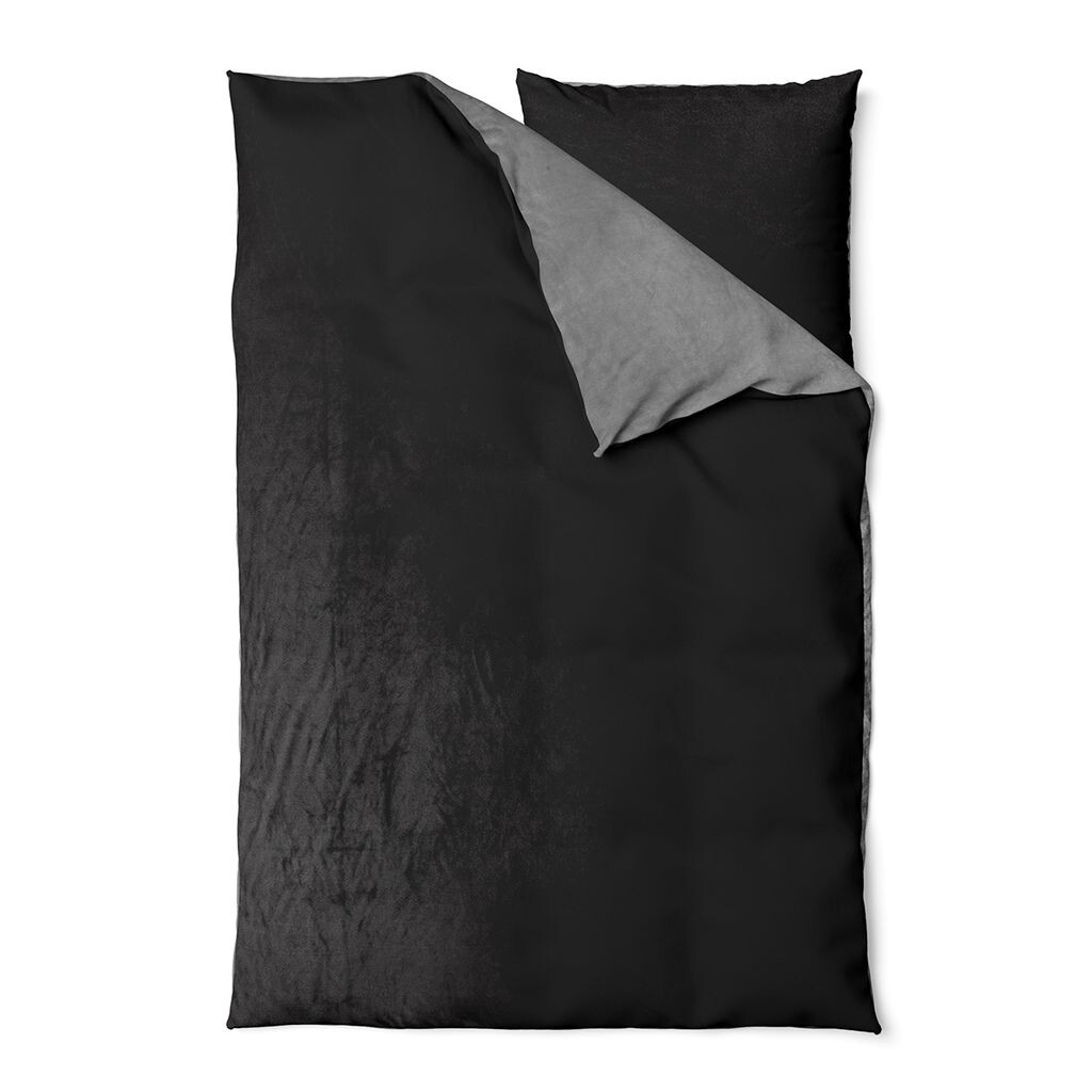 

Зимнее постельное белье Teddy Plush 135х200 + 80х80 пододеяльник Cashmere Touch Nicki Uni/Двусторонний Черный Серый Visaggio