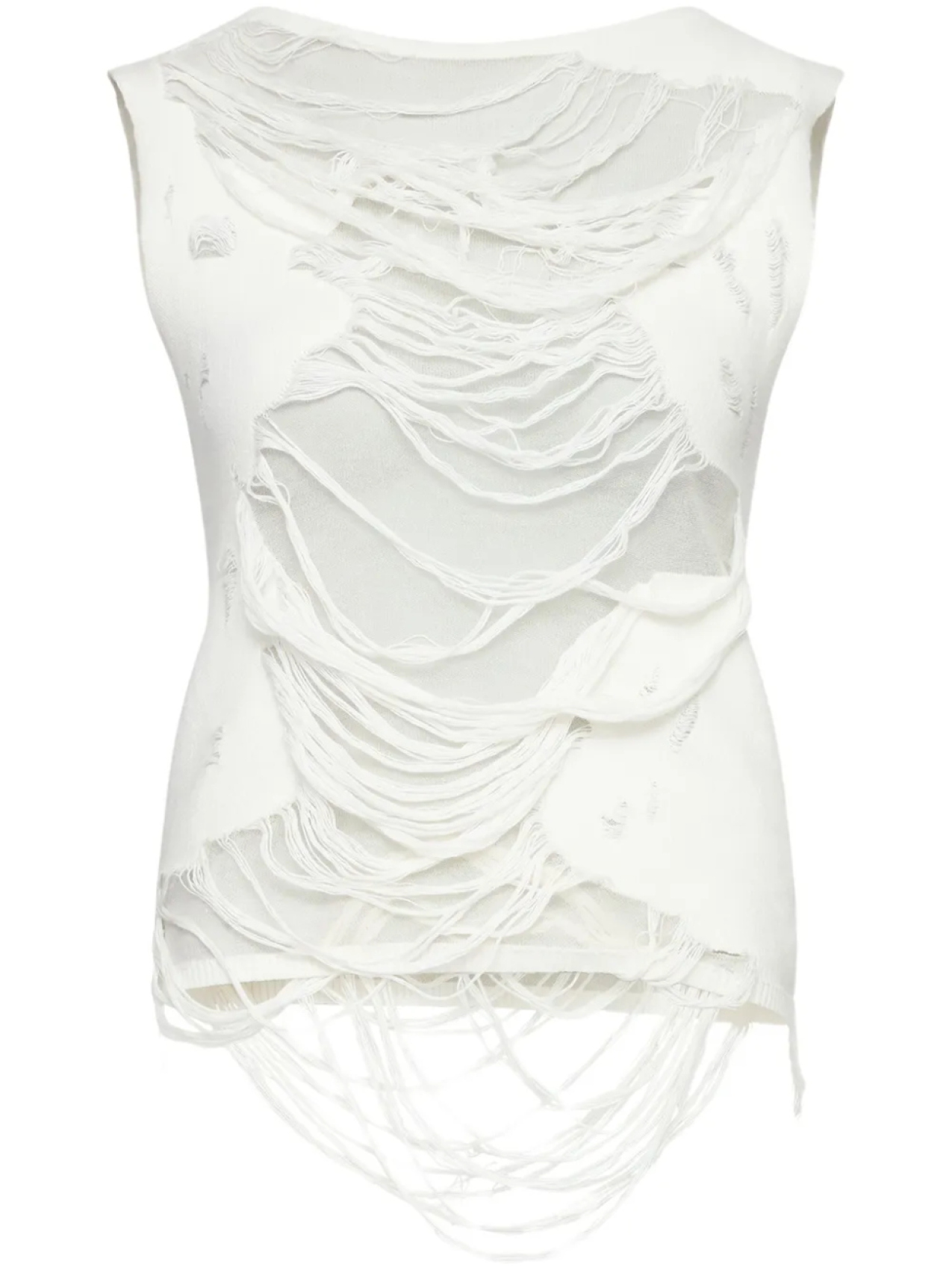 

MM6 Maison Margiela топ с эффектом потертости, белый
