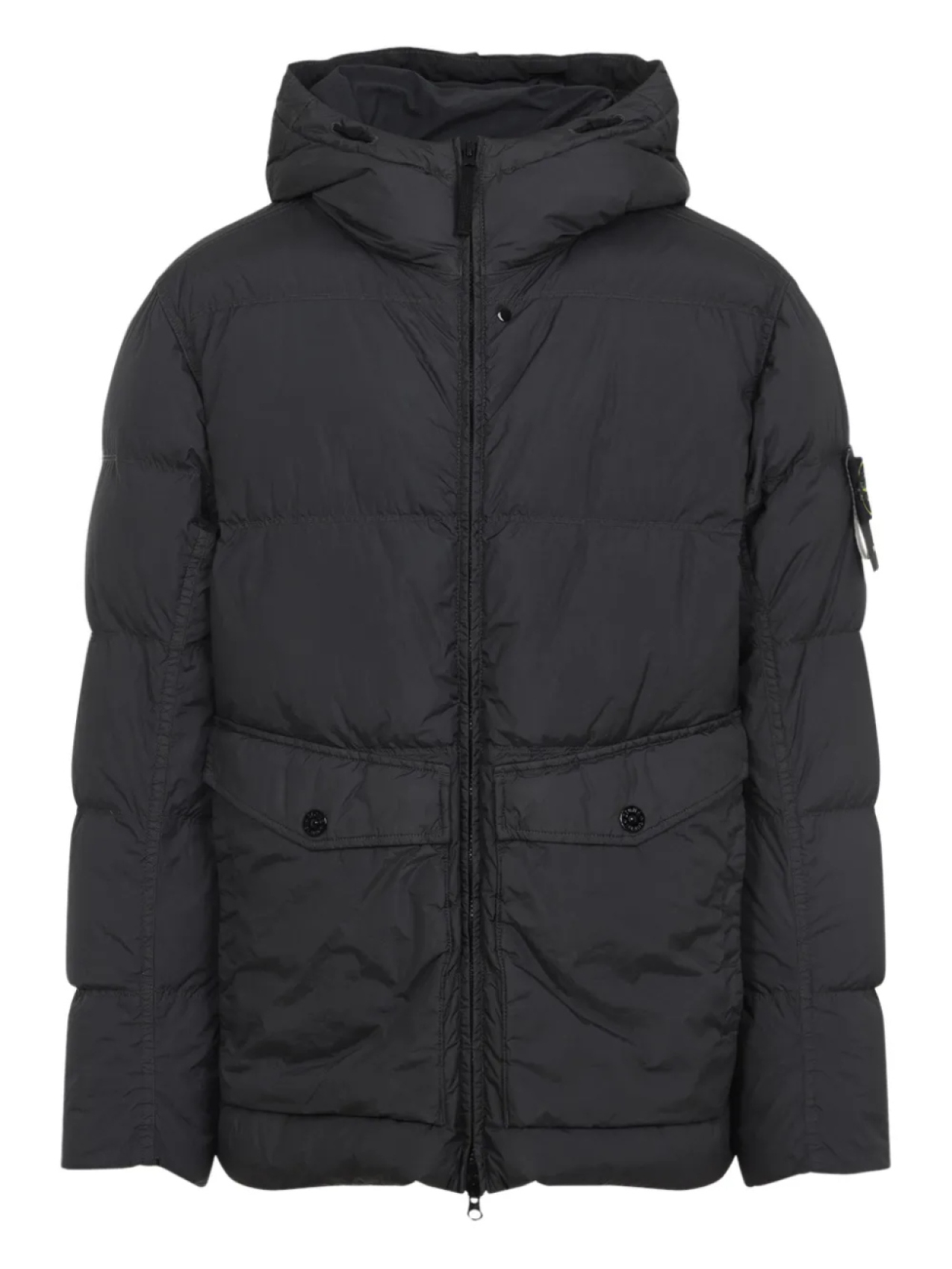 

Утепленное пальто с капюшоном Stone Island, черный