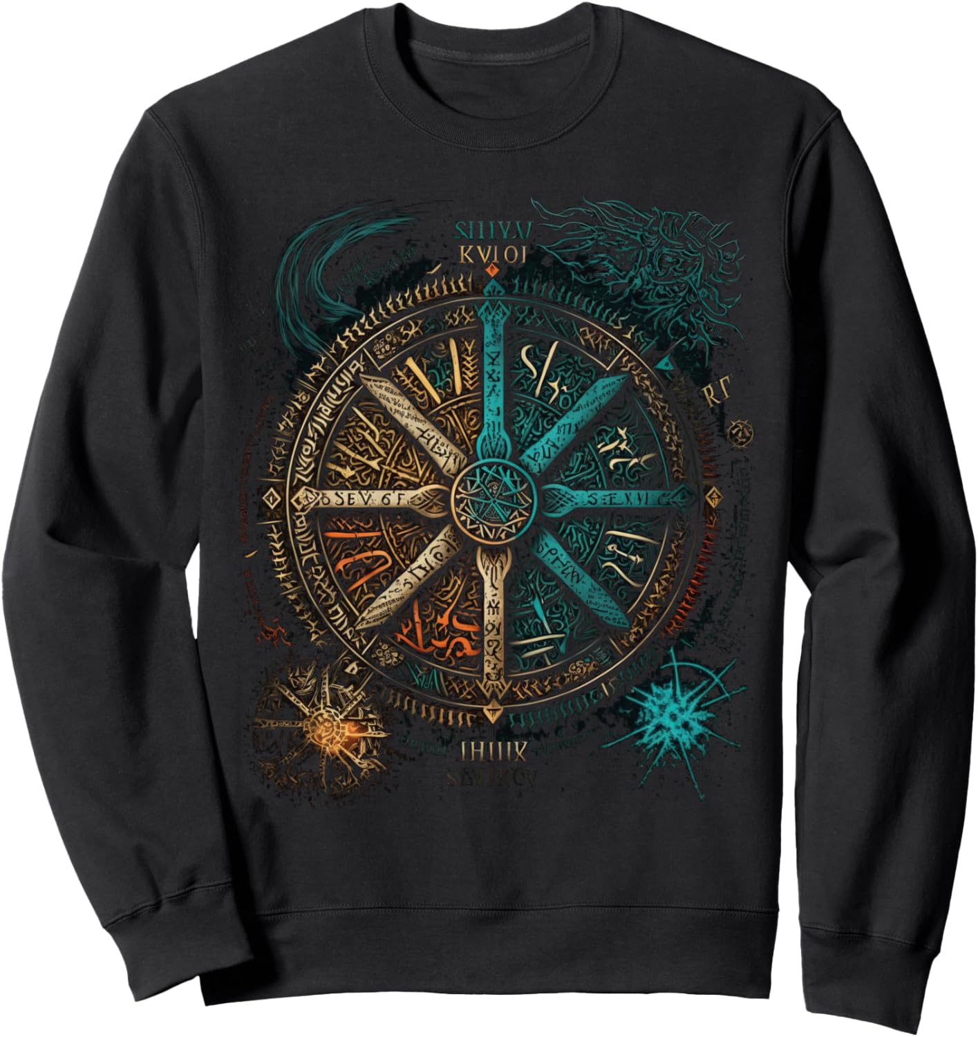

Толстовка Vegvisir Norseman Valhalla со скандинавской мифологией Nordic Culture And Nordic Design, черный