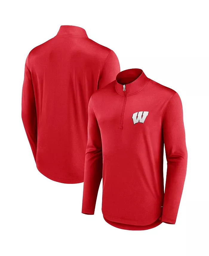 

Мужская красная толстовка Wisconsin Badgers Tough Minded с молнией на четверть Fanatics