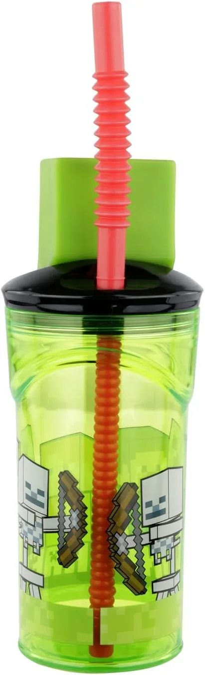 Minecraft 12oz стакан с соломинкой и 3D фигуркой p:os — фото 3