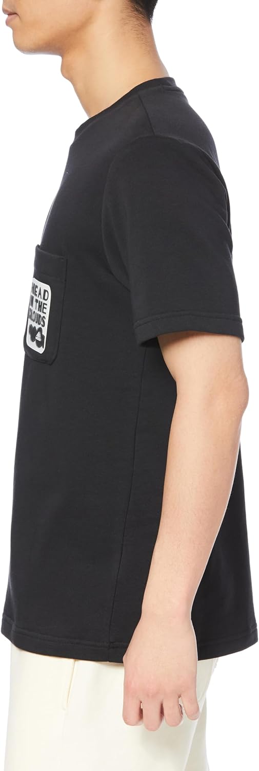 Мужская футболка Elevated Sense Graphic с коротким рукавом и карманом, модель KME64 Adidas, черный — фото 4