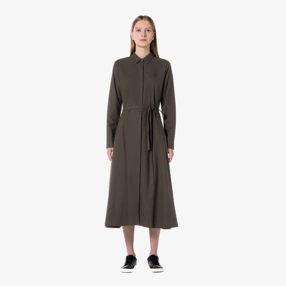 Платье Lacoste фланелевое длинное тёмно-бежевое