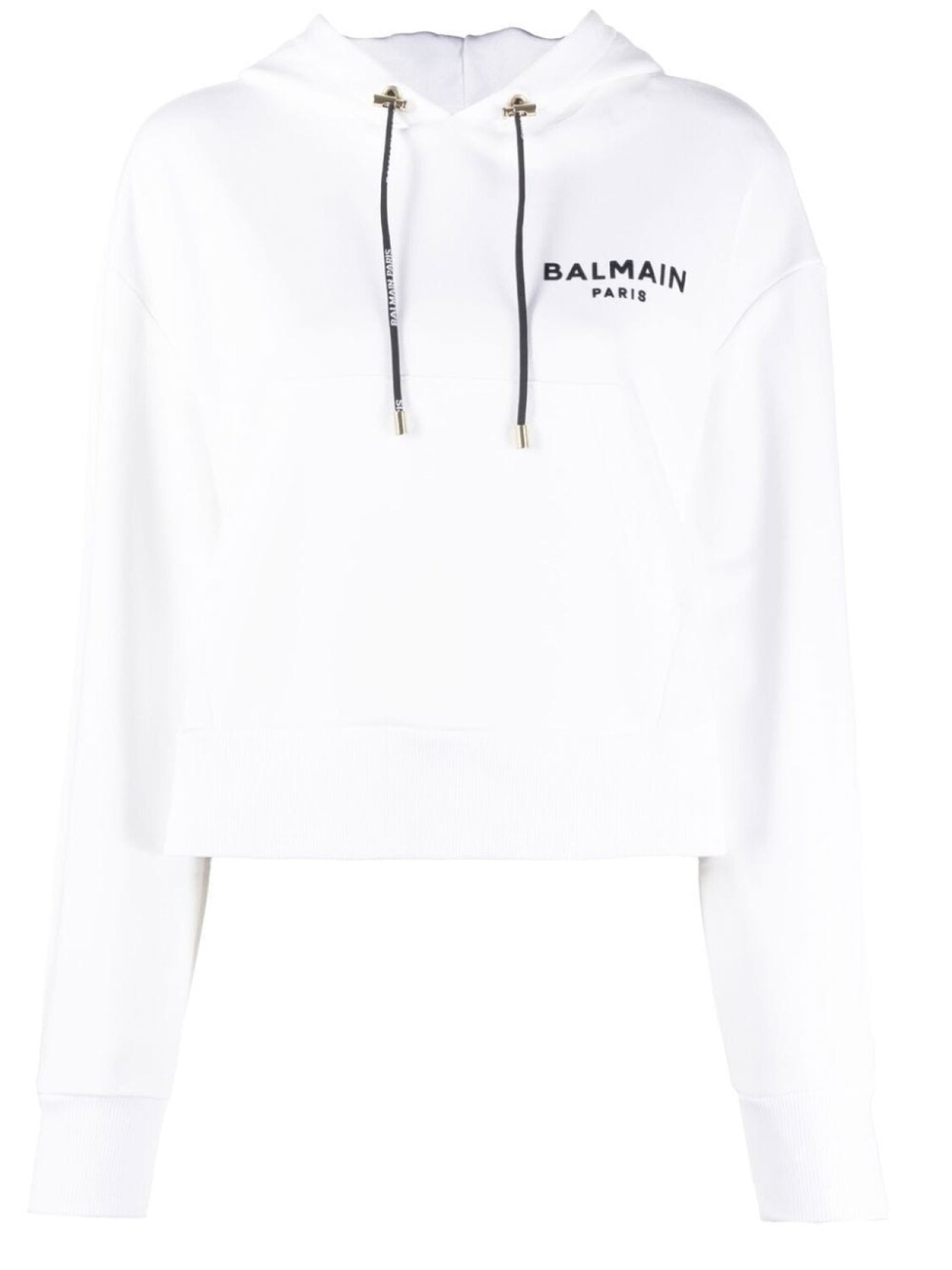 

Balmain худи с кулиской и логотипом, белый