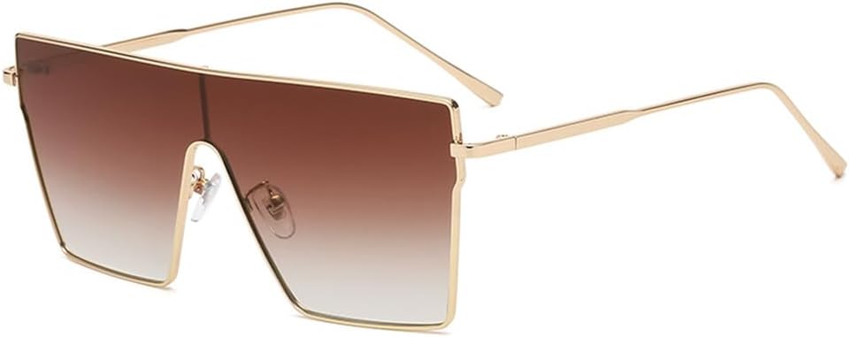 

Винтажные металлические солнцезащитные очки для женщин в стиле стимпанк, солнцезащитные очки для мужчин, модные очки-маски в крупной оправе с градиентными линзами KTUCN, Brown