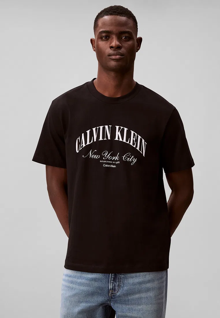 Футболка с вышитым логотипом NYC, Calvin Klein Jeans, черный