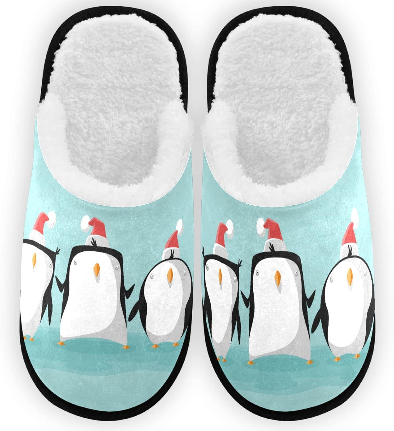 

Стильные тапочки Visesunny для мужчин и женщин - Унисекс, легкие домашние тапочки для взрослых, теплые для дома и путешествий, Christmas Penguin