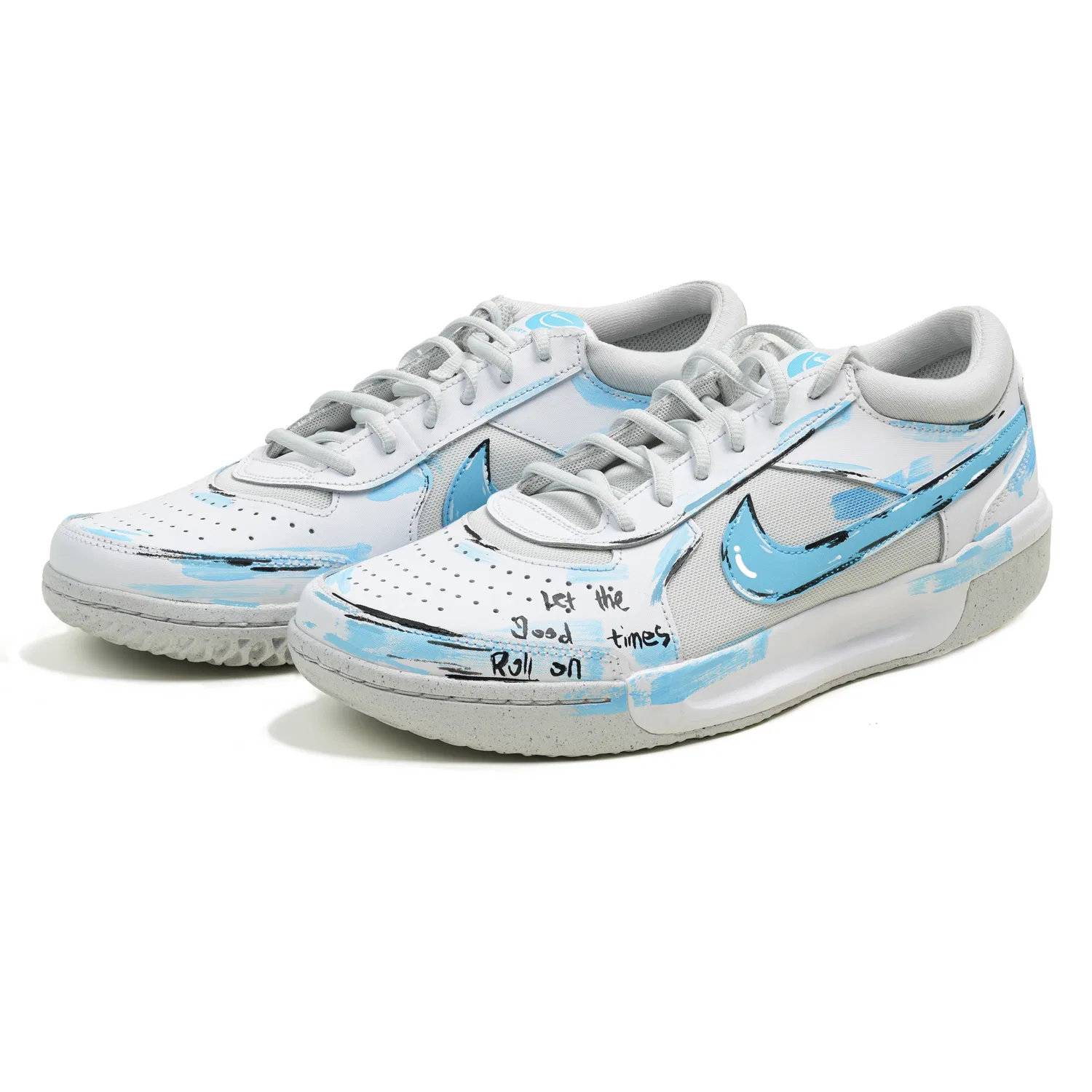 Кроссовки теннисные Nike Court Lite 3 Air Zoom White Blue — фото 4