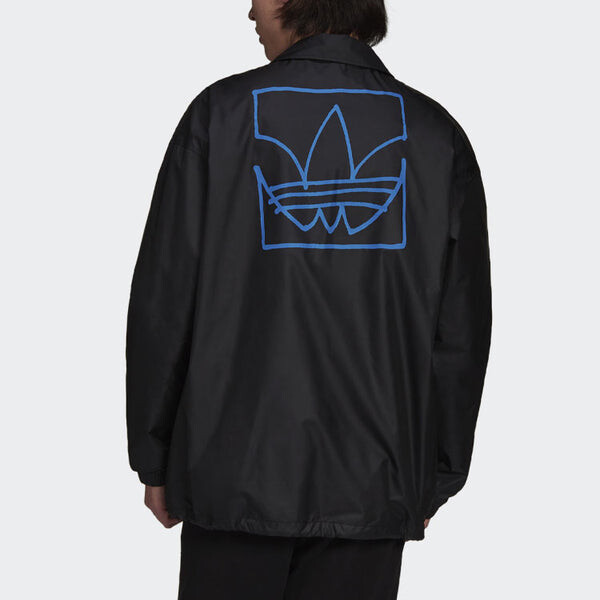 Куртка Men's adidas originals C.M.P.COACH JKT Solid Color Lapel Sports Jacket Black, черный — фото 4