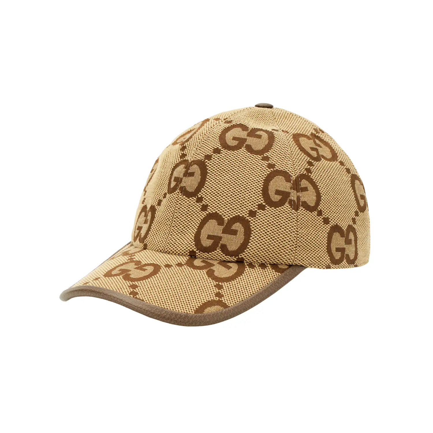 

GUCCI Бейсболка Jumbo GG Canvas цвета верблюжьей шерсти/черного дерева