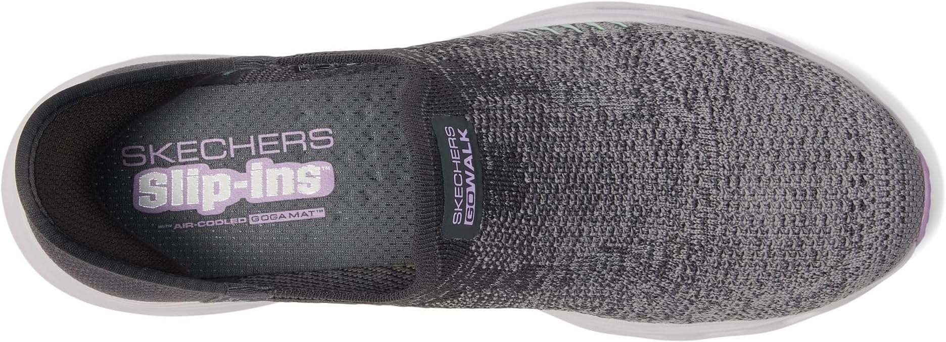 Кроссовки SKECHERS Performance Go Walk Glide Step 2.0 Venus Hands Free Slip-Ins, цвет Charcoal/Lavender — фото 2