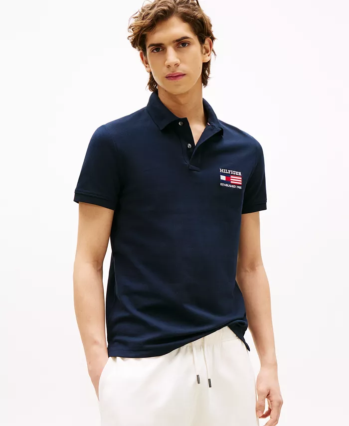 

Мужская поло Regular Fit с флагом Tommy Hilfiger, синий