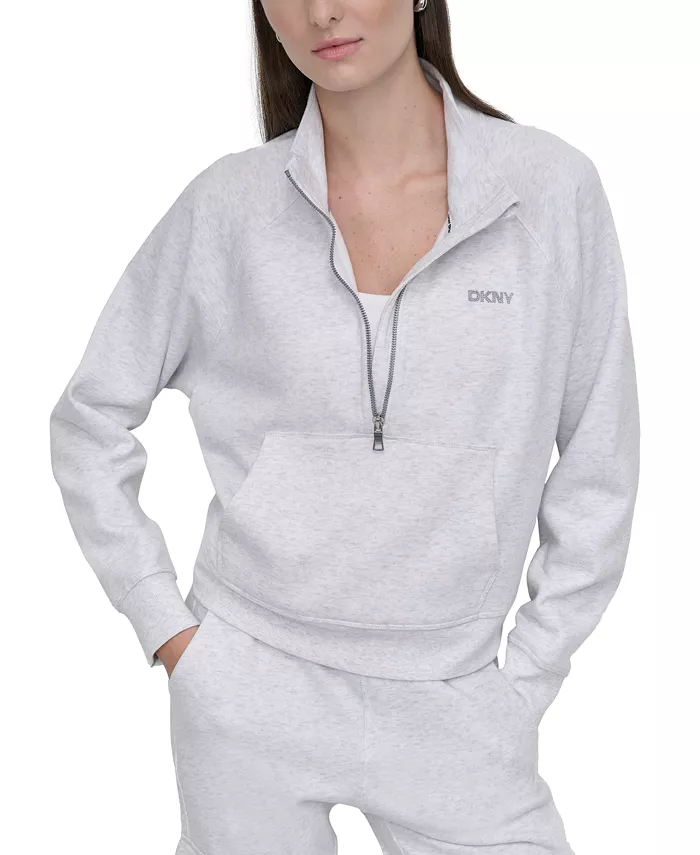 

Женская толстовка с заклепками и логотипом на молнии DKNY, черный