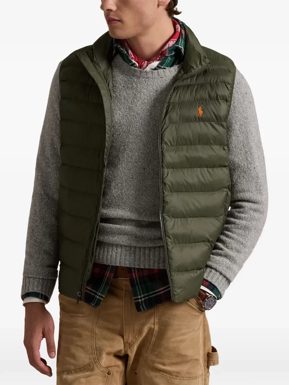 Стеганый жилет на молнии Polo Ralph Lauren, зеленый — фото 3
