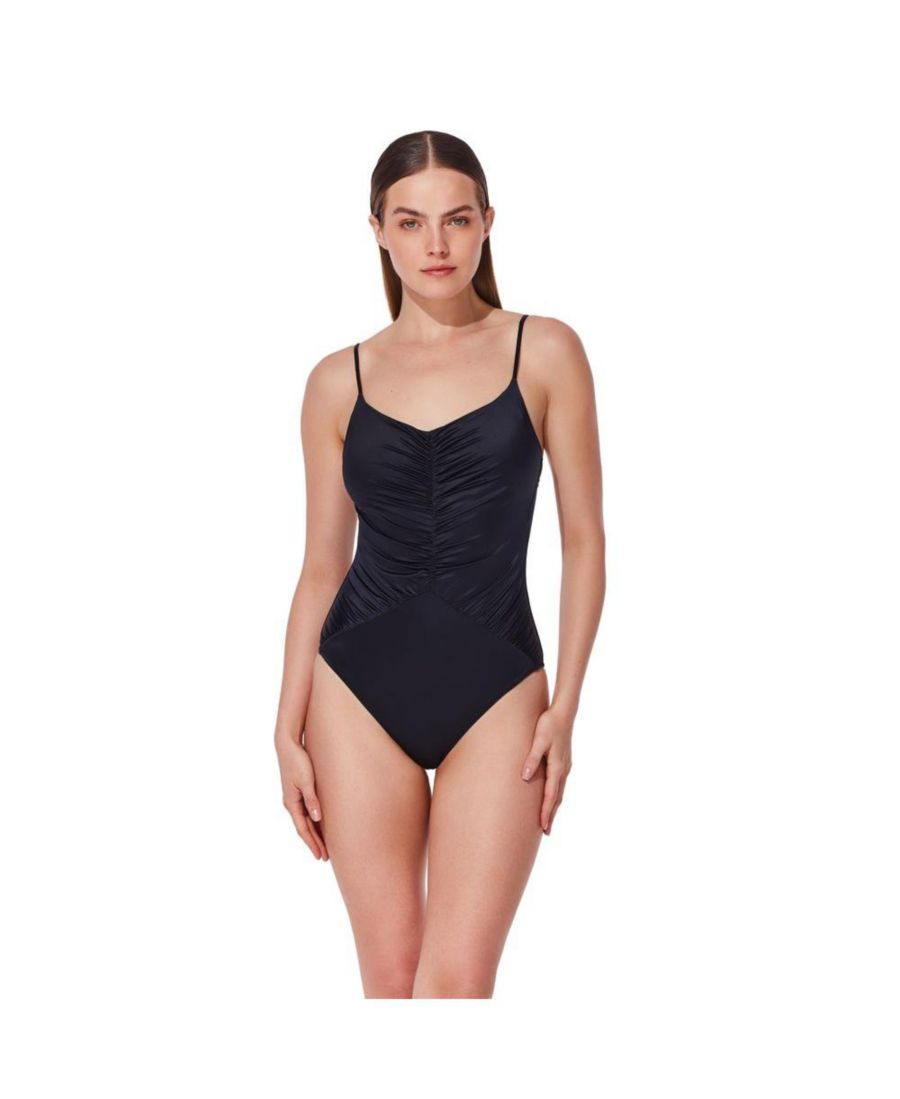 

Женский комбинезон Mademoiselle с V-образным вырезом и сборками Gottex, Black