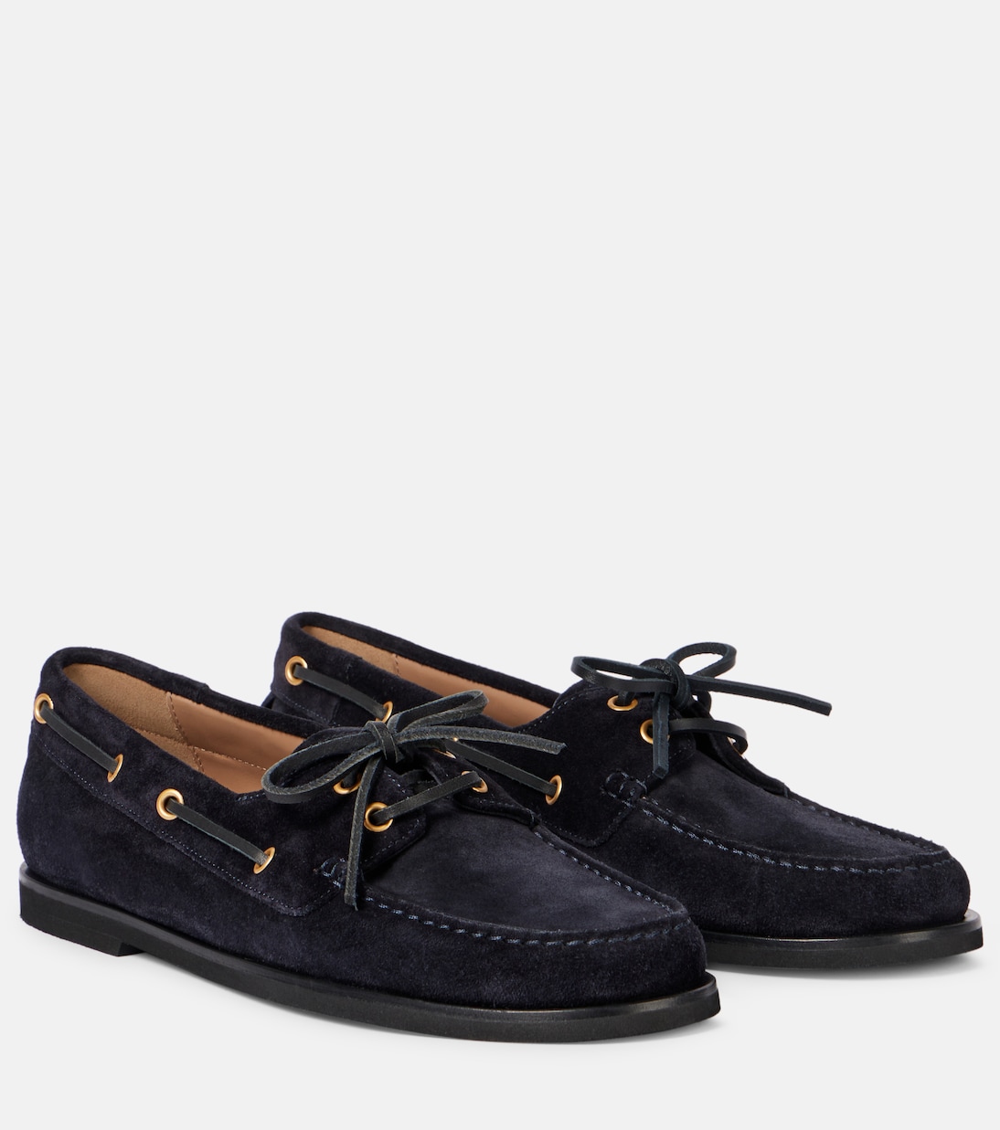 Вандейские замшевые лодочные туфли Gianvito Rossi, Dark Blue + Dark Blue